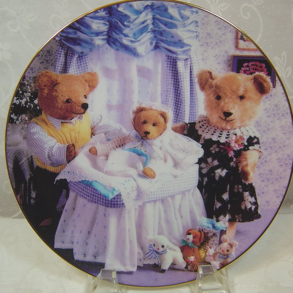 "Family Addition" collector plate--teddy bear family